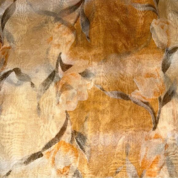 Semi sheer yellow/ orange floral design ! New - Picture 5 of 5